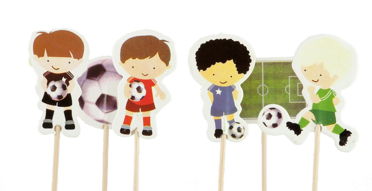 Voetballer |24 stuks|cupcake - cupcake decoratie - cupcake versiering - cupcake toppers - taart decoratie - taartversiering