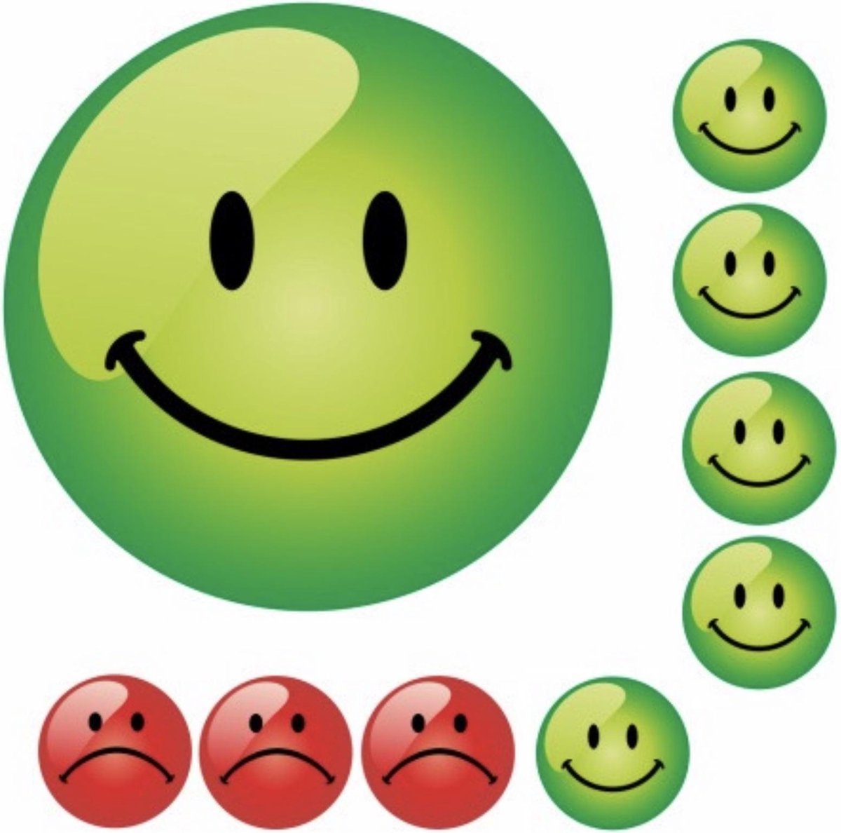 Smiley (Belonings)stickers | groen en rood | 270 stickers | 19 mm | belonen  met stickers | bol.com
