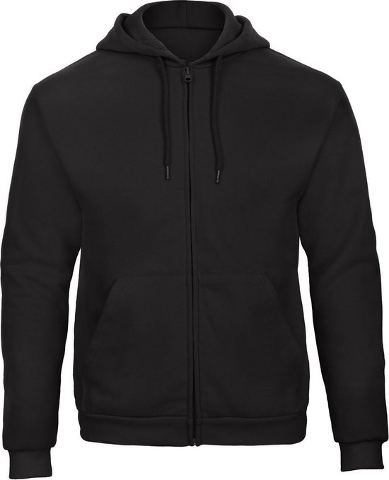 Senvi Fleece Hoodie met Rits Kleur: Zwart – Maat S