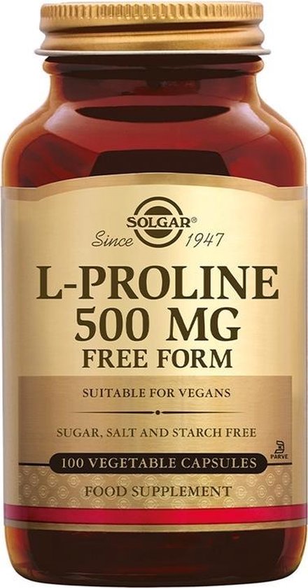 Solgar Vitamins L-Proline 500 mg 100 plantaardige capsules | bol