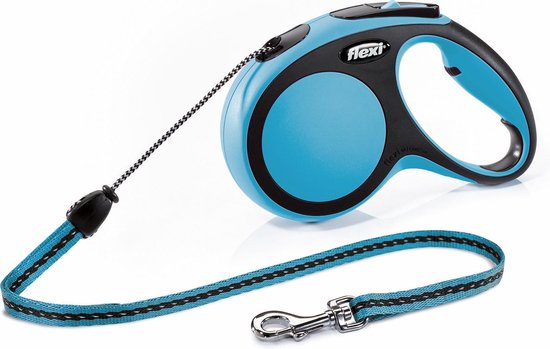 Flexi New Comfort Koord - Hondenriem - Blauw - M - 5 m - (<20 kg)