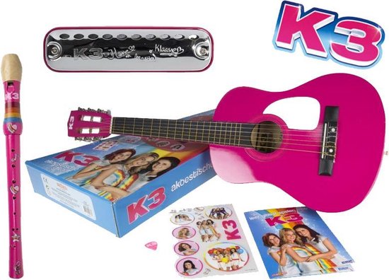 buitenaards wezen mijn Panter K3 muziek instrumenten set - gitaar - mondharmonica - blokfluit - inclusief  stickers... | bol.com