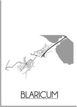 DesignClaud Blaricum Plattegrond poster A4 + Fotolijst zwart (21x29,7cm)