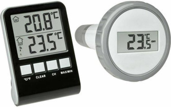 TFA Dostmann Palma 30.3067.10 Zwembadthermometer Zwart