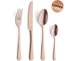 Amefa Austin Koper- 24 delige bestekset - 6 persoons- PVD Mat-18/0 Chroomstaal – Cadeauverpakking