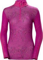 Helly Hansen Lifa Merino Graphic 1/2 Zip  Thermoshirt - Maat M  - Vrouwen - paars/roze