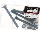 Hoenderdaal Slotbouten zwart m8X80 Verpakt per 5 stuks