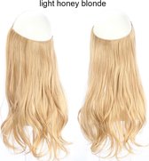 Wire Hair Clip  In Extensions Hair Halo 45cm blond 120gram 100%Echt haar