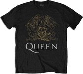 Queen - Crest Heren T-shirt - M - Zwart