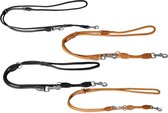 Führleine elegance kalbsleder, rund schwarz, 200cm x 6mm