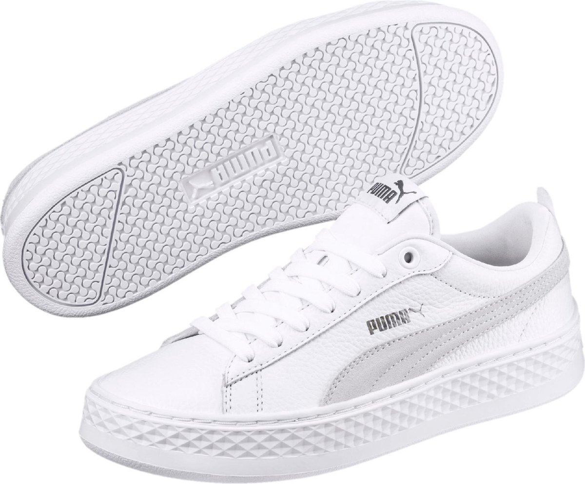 puma smash platform white