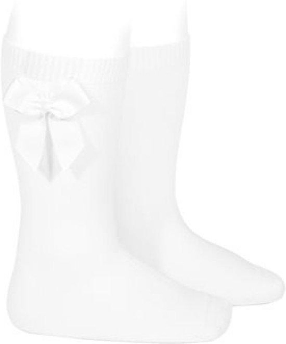 Condor - Kniekous met strik - Wit - maat 32/35