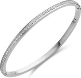 Melano friends hinged cz armband - zilverkleurig + crystal - dames - maat small