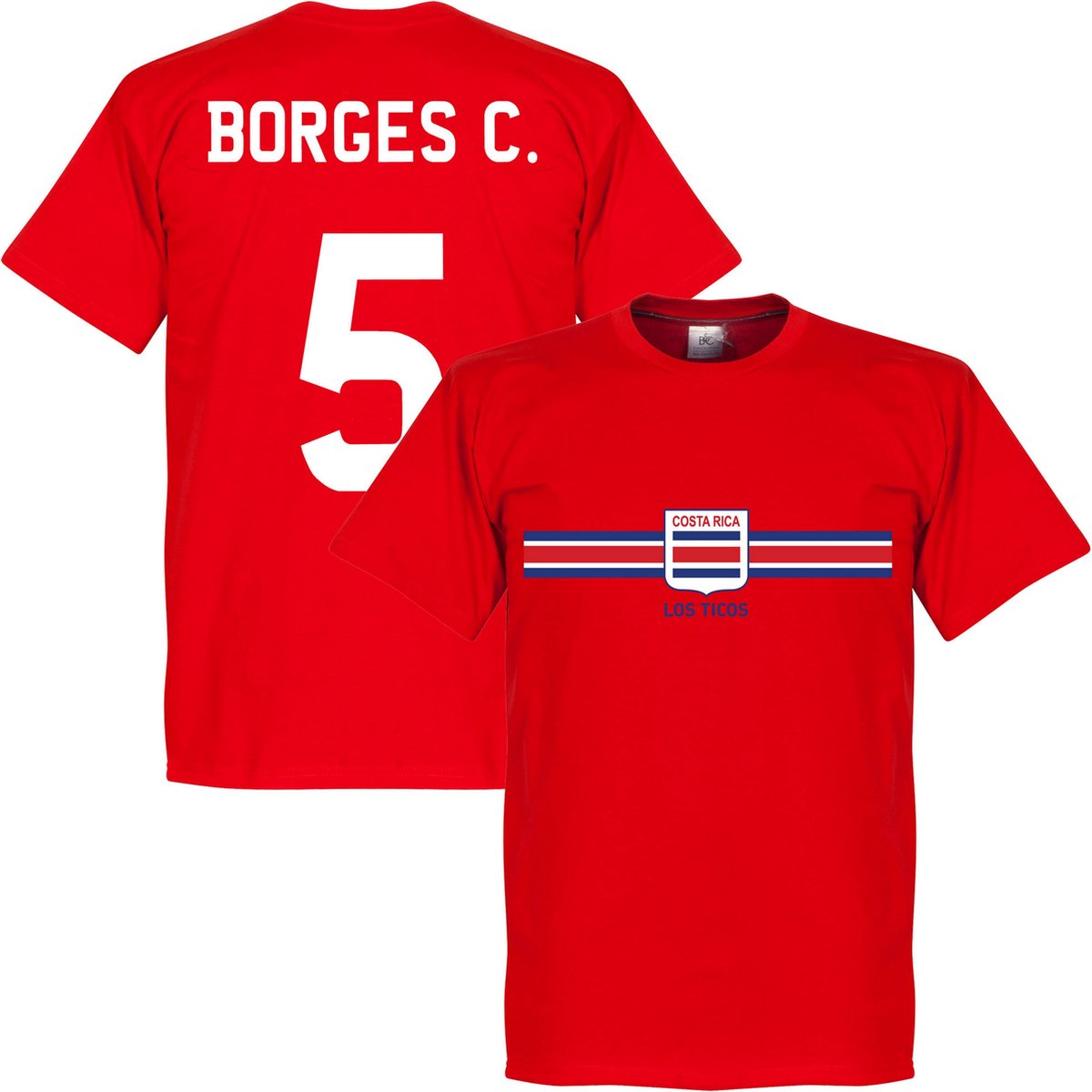 Costa Rica Borges C. Team T-shirt - Rood - XL