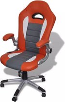 Luxe Bureaustoel Oranje Kunstleer (Incl organizer) - Bureau stoel - Burostoel - Directiestoel - Gamestoel - Kantoorstoel