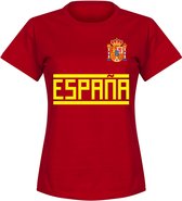 Spanje Dames Team T-Shirt - Rood - S