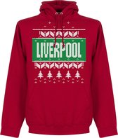 Liverpool Kerst Hooded Sweater - Rood - L