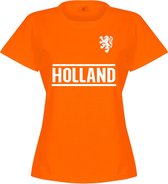 Nederlands Elftal Dames Team T-Shirt - Oranje - L