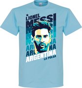 Messi Argentinië Portrait T-Shirt - S