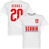 Servië Sergej 20 Team T-Shirt - Wit - L