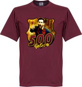 Messi 500 Club Goals T-Shirt - Bordeaux Rood - M