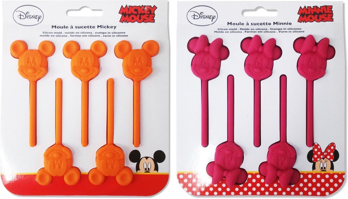 Silicone bakvorm lollie Minnie en Mickey Mouse t.b.v Chocolade