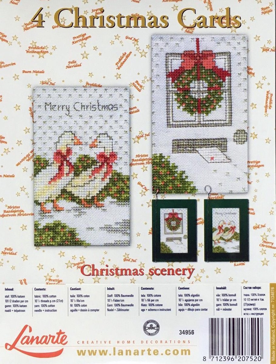 Lanarte Kerstkaarten Borduurpakket bol