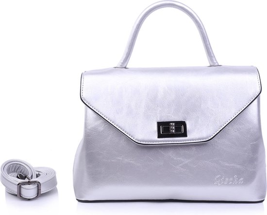 Classic chic handbag Qischa® argent-zilver glossy