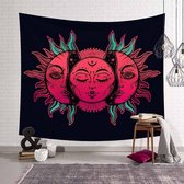 Black Red Sun - Zonnen Wandkleed - Mandala Wandkleed - Mandala Tafeldecoratie - 150x200CM