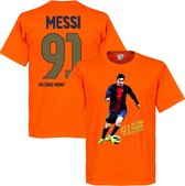 Messi 91 World Record Goals T-shirt - Oranje - 3XL