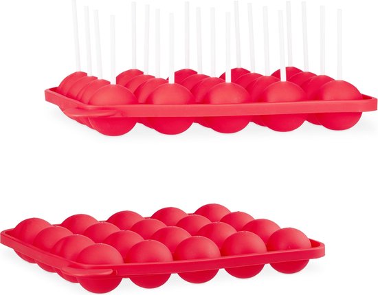 Barmhartig snap Geruïneerd Relaxdays cake pop bakvorm - siliconen - vorm voor 20 cake pops - 120 cake  pop stokjes | bol.com