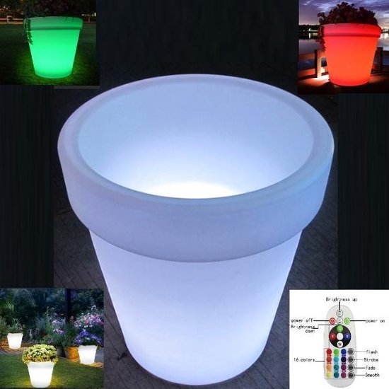 Naar boven zelfstandig naamwoord media Bloembak plantenbak LED 16 kleuren RGB waterdicht 65 cm hoog | bol.com