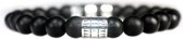 Bela Donaco Armband Luxury B8 – Zwarte mat Onyx – Geoxideerd Sterling Zilver