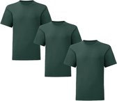 Senvi Kids 3 Pack T-Shirt Ronde Hals Maat: 104 - Kleur: Donker Groen