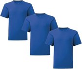 Senvi Kids 3 Pack T-Shirt Ronde Hals Maat: 152 - Kleur: Royal Blauw