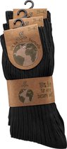 Biologisch 100% katoenen sokken – GOTS certificaat - 3 paar – zwart – zonder teennaad – maat 43/46