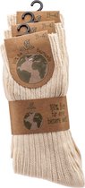 Biologisch 100% katoenen sokken – GOTS certificaat - 3 paar – natuurkleur – zonder teennaad – maat 39/42