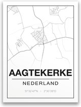 Poster/plattegrond AAGTEKERKE - 30x40cm