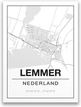 Poster/plattegrond LEMMER - 30x40cm