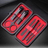 7 - delig - Manicure set - Pedicure set - Verzorging setje - Rood - Nagelverzorging