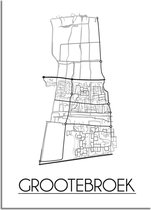 DesignClaud Grootebroek Plattegrond poster - A2 + fotolijst zwart (42x59,4cm)