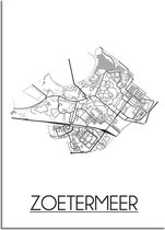DesignClaud Zoetermeer Plattegrond poster A4 + Fotolijst zwart (21x29,7cm)