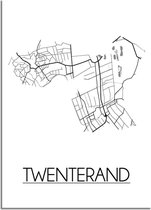 DesignClaud Twenterand Plattegrond poster  - A3 + Fotolijst zwart (29,7x42cm)