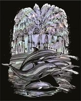Kras Tekening "Sequin Art" Dolfijnen Holografic