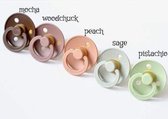 Bibs fopspenen 6-18 maanden set 5 stuks |mocha, woodchuck, peach, sage pistache| Maat 2