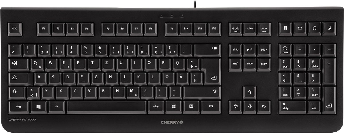 CHERRY KC 1000 toetsenbord USB QWERTZ Duits Zwart