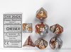 Chessex Gemini Copper-Steel/white Dobbelsteen Set (7 stuks)