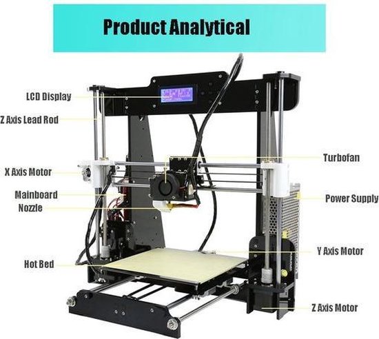 Anet A8 Reprap Prusa i3 3D printer | DIY / Zelfbouw | Bouwpakket | bol.com