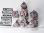 Chessex dobbelstenen set, 7 polydice, Speckled Granite