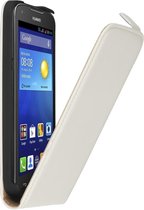 LELYCASE Wit Lederen Flip Case Cover Hoesje Huawei Ascend Y520